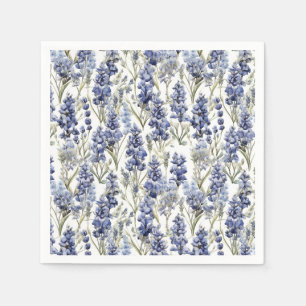 Serviette En Papier Bluebonnets Fleurs Bleu Aquarelle Fleurs sauvages