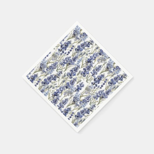 Serviette En Papier Bluebonnets Fleurs Bleu Aquarelle Fleurs sauvages (Coin)
