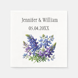 Serviette En Papier Bluebonnets Texas fleurs aquarelle Mariage Floral