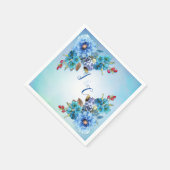 Serviette En Papier Blues de Cornflower en aquarelle (Coin)
