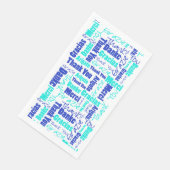 Serviette En Papier Blues Multilingual Merci Typographie Collage (Coin)