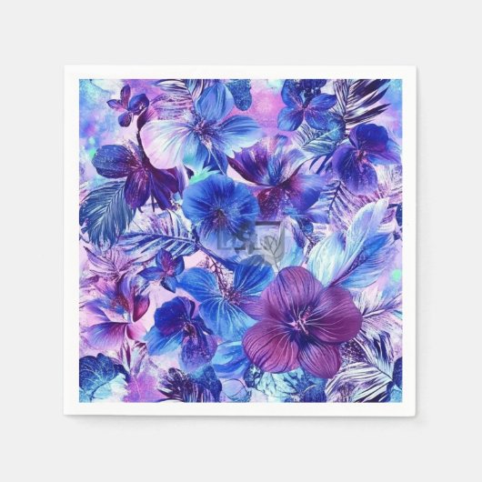 Serviette En Papier Blues & violons floral (Devant)