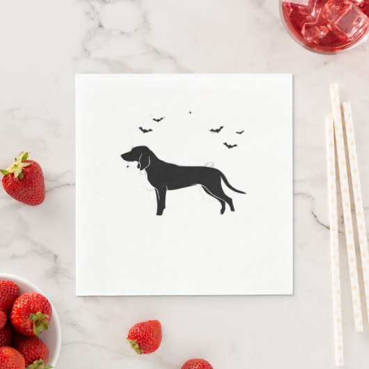 Serviette En Papier Bluetick Chien - Halloween Lune Silhouette Classic (En situation)