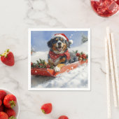 Serviette En Papier Bluetick Coonhound Dog dans Sledge Noël (En situation)