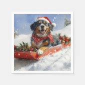 Serviette En Papier Bluetick Coonhound Dog dans Sledge Noël (Devant)