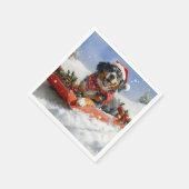 Serviette En Papier Bluetick Coonhound Dog dans Sledge Noël (Coin)