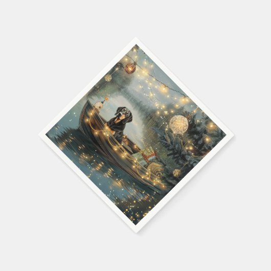 Serviette En Papier Bluetick Coonhound Noël Festive Voyage (Coin)