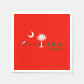 Serviette En Papier Bluffton État d'esprit Noël Vacances Rouge Vert (Devant)