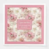 Serviette En Papier Blush and Gold Napkinс Personalized Elegant Table (Devant)
