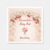 Serviette En Papier Blush Cherry Botanical Party 1st Birthday (Devant)