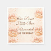 Serviette En Papier Blush Cinnamon Bow Little Bun 1st Birthday (Devant)