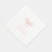 Serviette En Papier Blush Coquette Bow fête d'anniversaire (Coin)
