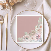 Serviette En Papier Blush Delicate aquarelle rose palepink fête annive