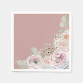 Serviette En Papier Blush Delicate aquarelle rose palepink fête annive (Devant)