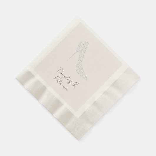 Serviette En Papier Blush Diamond High Heel Chaussure Mariage (Coin)