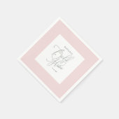 Serviette En Papier Blush floral aquarelle enterrement de vie de jeune (Coin)