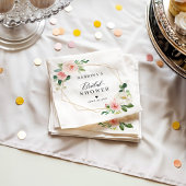 Serviette En Papier Blush Floral Géométrique Mariage