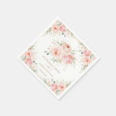 Serviette En Papier Blush Floral Mariage Baby shower d'anniversaire (Coin)