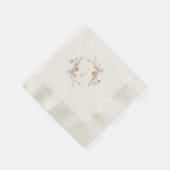Serviette En Papier Blush Floral Monogram Wedding Napkins (Coin)