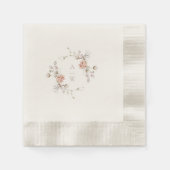 Serviette En Papier Blush Floral Monogram Wedding Napkins (Devant)