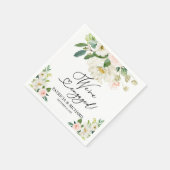 Serviette En Papier Blush Floral Nous sommes engagés pour une partie d (Coin)