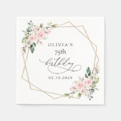 Serviette En Papier Blush Flowers, Pink Flowers, Boho, Birthday (Devant)
