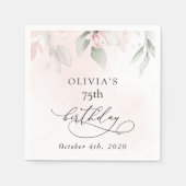 Serviette En Papier Blush Flowers, Pink Flowers, Boho, Birthday (Devant)