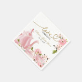 Serviette En Papier Blush Gold Floral Love est brassant Fête des marié (Coin)