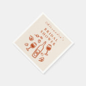 Serviette En Papier Blush Italian Wine Bridal Shower (Coin)