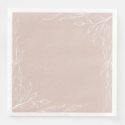 Serviette En Papier Blush Leaf Motif Thanksgiving (Devant)