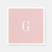 Serviette En Papier Blush Moderne Élégant Monogramme Mariage Simple Na (Devant)