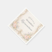 Serviette En Papier Blush Peach Baroque Quinceañera (Coin)