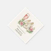 Serviette En Papier Blush Pearls et Prosecco Fête des mariées (Coin)