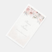 Serviette En Papier Blush Peony Silver Eucalyptus Mariage papier invit (Coin)