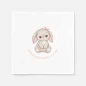 Serviette En Papier Blush Pink Bunny Girl Baby Shower Paper (Devant)