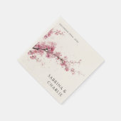 Serviette En Papier Blush Pink Cherry Blossom Elegant Floral Wedding (Coin)