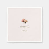 Serviette En Papier Blush Pink | Chic Rose Wedding  (Devant)