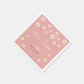 Serviette En Papier Blush Pink Daisy Hello Sunshine Baby Shower Paper (Coin)