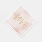Serviette En Papier Blush Pink Gold Love (Coin)