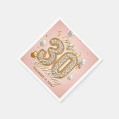 Serviette En Papier Blush Pink Gold Pearl Mosaic 30e anniversaire (Coin)