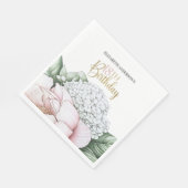 Serviette En Papier Blush Pink Peony Floral 18th Birthday (Coin)