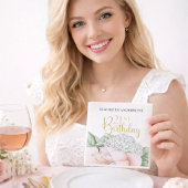 Serviette En Papier Blush Pink Peony Floral 21st Birthday