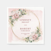 Serviette En Papier Blush Pink Wedding Floral Eucalyptus Glitter Party (Devant)