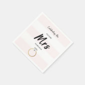 Serviette En Papier Blush Pink White 3 Stripe Future Mme Fête des mari (Coin)