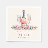 Serviette En Papier Blush Prosecco Pearls Fête des mariées Célébration (Devant)