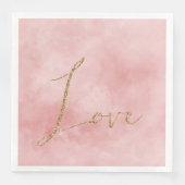 Serviette En Papier Blush Rose Gold Parties scintillant Love (Devant)
