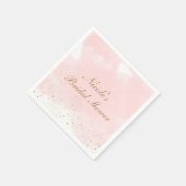 Serviette En Papier Blush rose & Gold Splatter Fête des mariées modern (Coin)