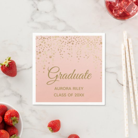 Serviette En Papier Blush Rose Rose Gold Parties scintillant Confetti  (En situation)