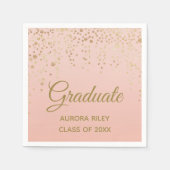 Serviette En Papier Blush Rose Rose Gold Parties scintillant Confetti  (Devant)