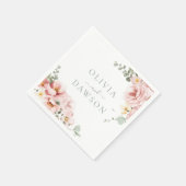 Serviette En Papier Blush & Sage Green Divine Mariage d'élégance divin (Coin)